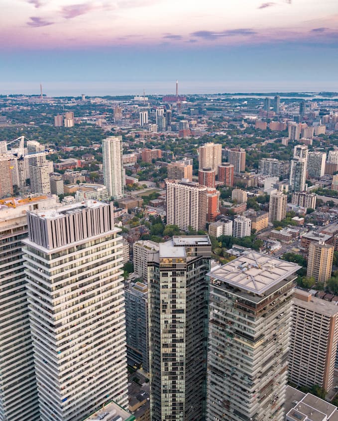 Overview of One Bloor's exterior designs providing unparalleled views of the surrounding cityscape